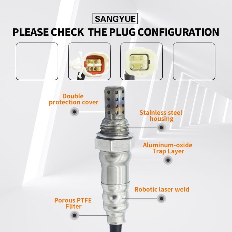 Sangyue 2X Oxygen O2 Sensor for 2008-2009 Suzuki SX4 2.0L Upstream + Downstream - Image 2